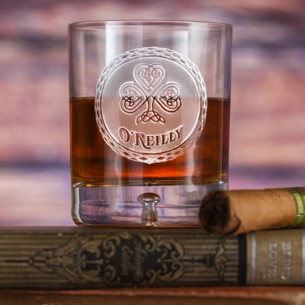Jersey-llc Irish Whiskey & Scotch Glass – Classic Engraved Tumbler