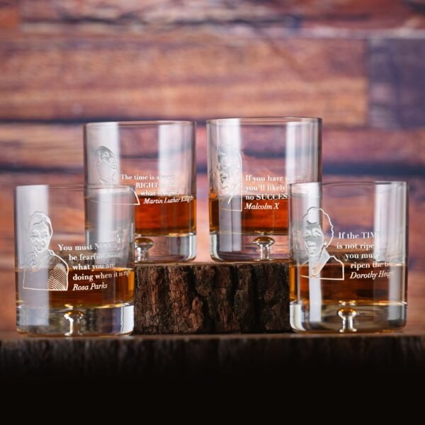 M149_wsky_R_4.jpg Jersey-llc “Love Knows No Color” Black Leader Quotes Crystal Whiskey Glass Set