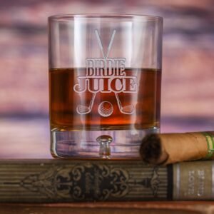 Jersey-llc Birdie Juice Crystal Rocks Glass – Perfect Gift for Golf Lovers