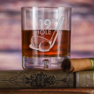 Jersey-llc Golf Lover Crystal Bourbon Whiskey Rocks Glass