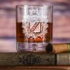 Shield_wsky_R.jpg Jersey-llc Engraved Family Crest Crystal Bourbon Glass Set – Set of 4