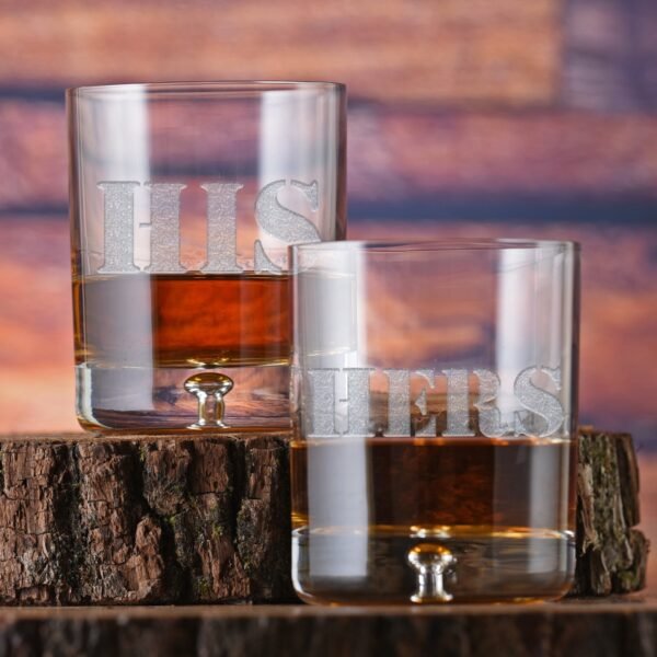Jersey-llc His & Hers Engraved Whiskey & Scotch Glass Set